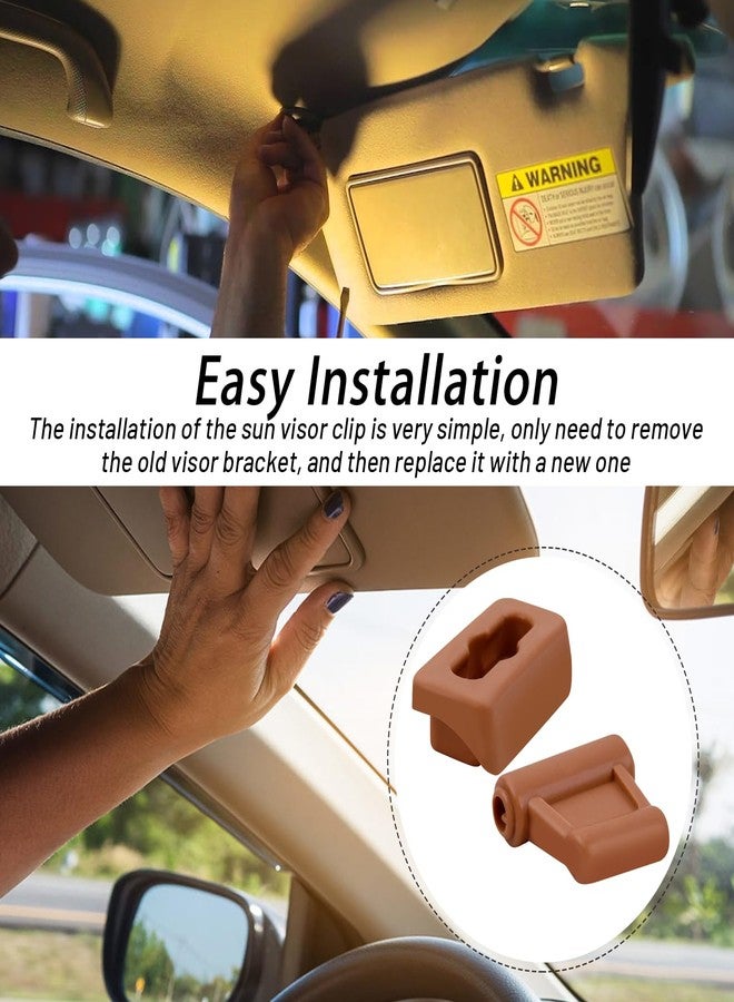 XTPTFABS 1078110141 Brown Sun Visor Clip Fits for 1972-1989 Mercedes Benz R107 SL W107 280SL / 300SL / 350SL / 380SL / 450SL / 560SL(1SET Brown) - Image 5